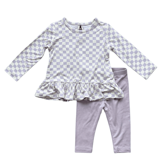 Girl's Long Sleeve Peplum Set