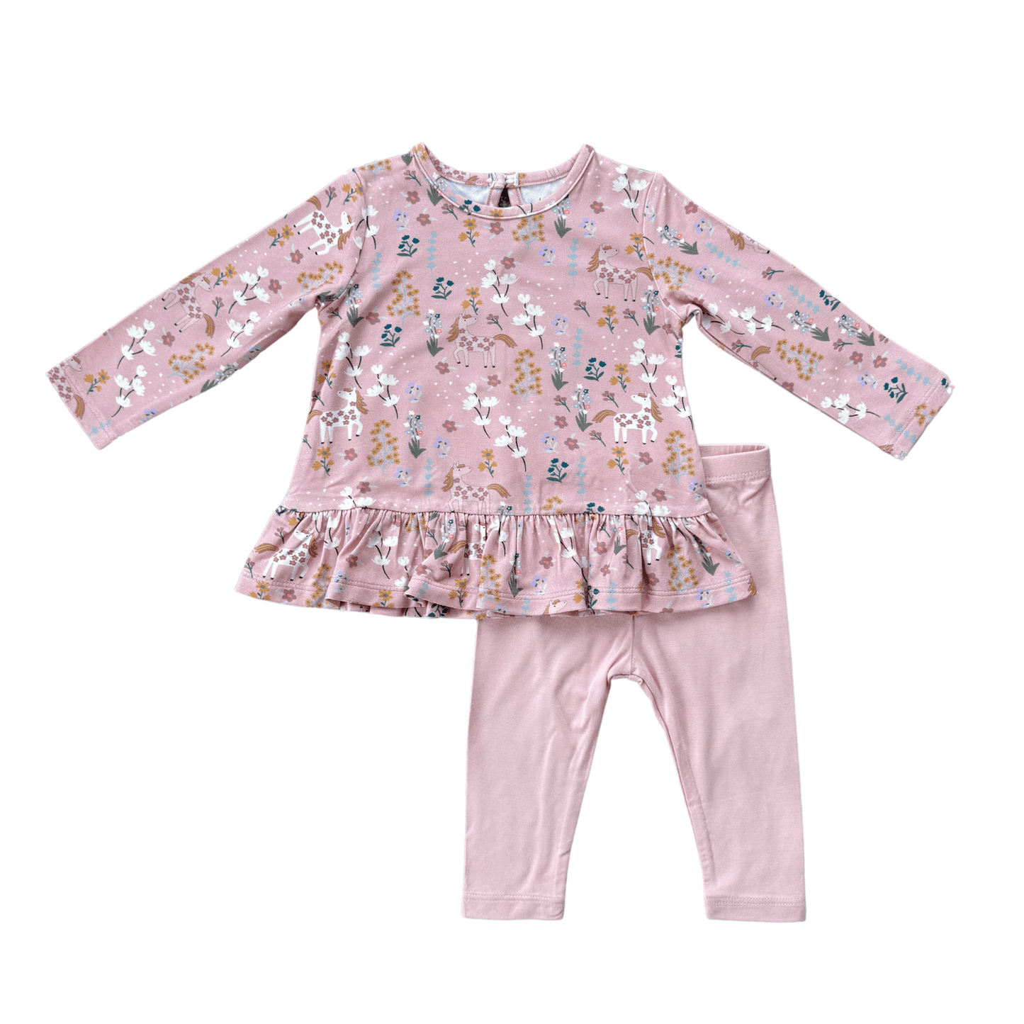 Girl's Long Sleeve Peplum Set