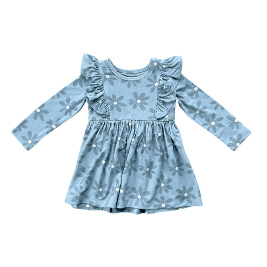 Girl's Long Sleeve Ruffle Dress