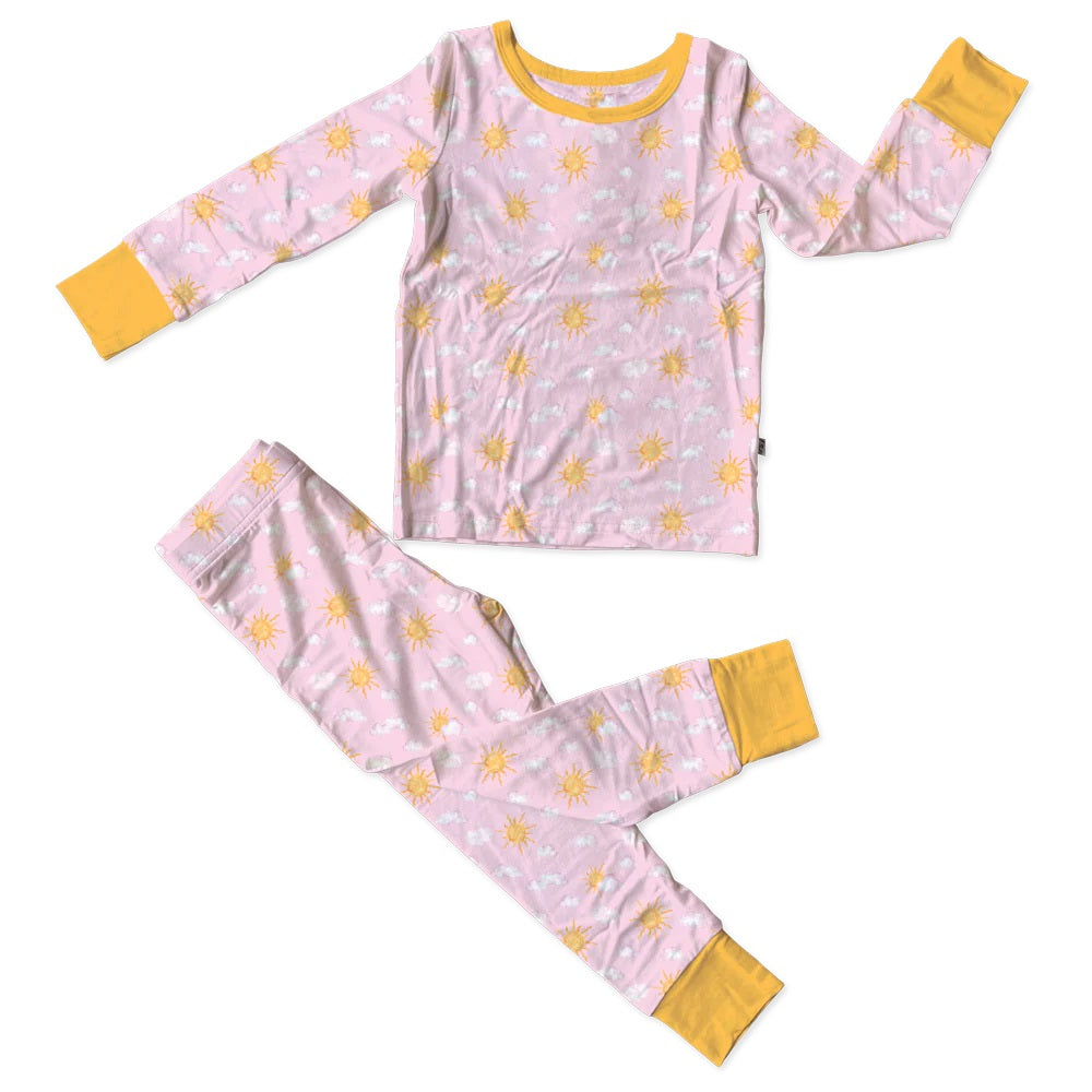 Laree + Co. Mason Pink Bamboo 2-Piece Long Sleeve Set