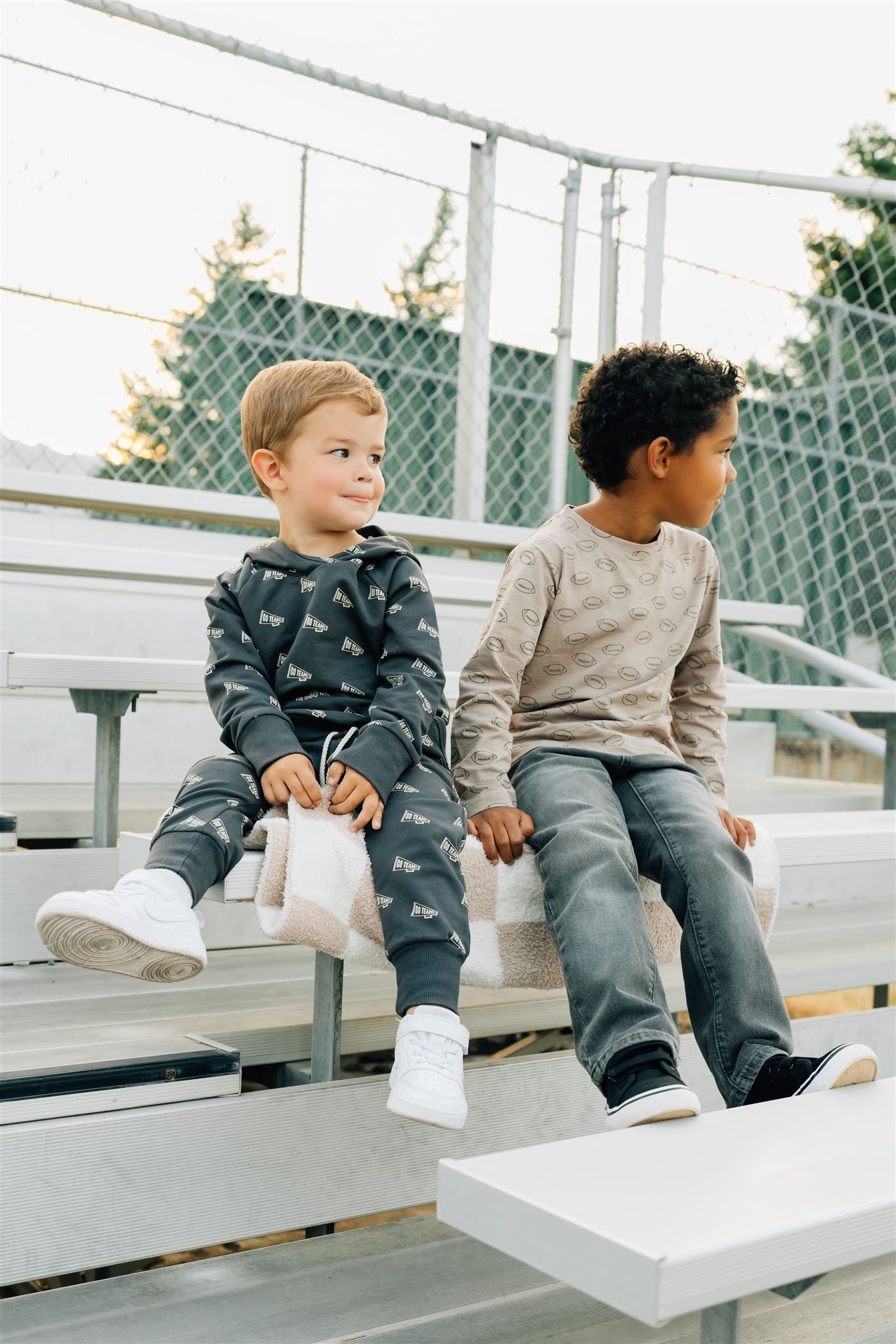 Mebie Baby Football Long Sleeve Cotton Tee