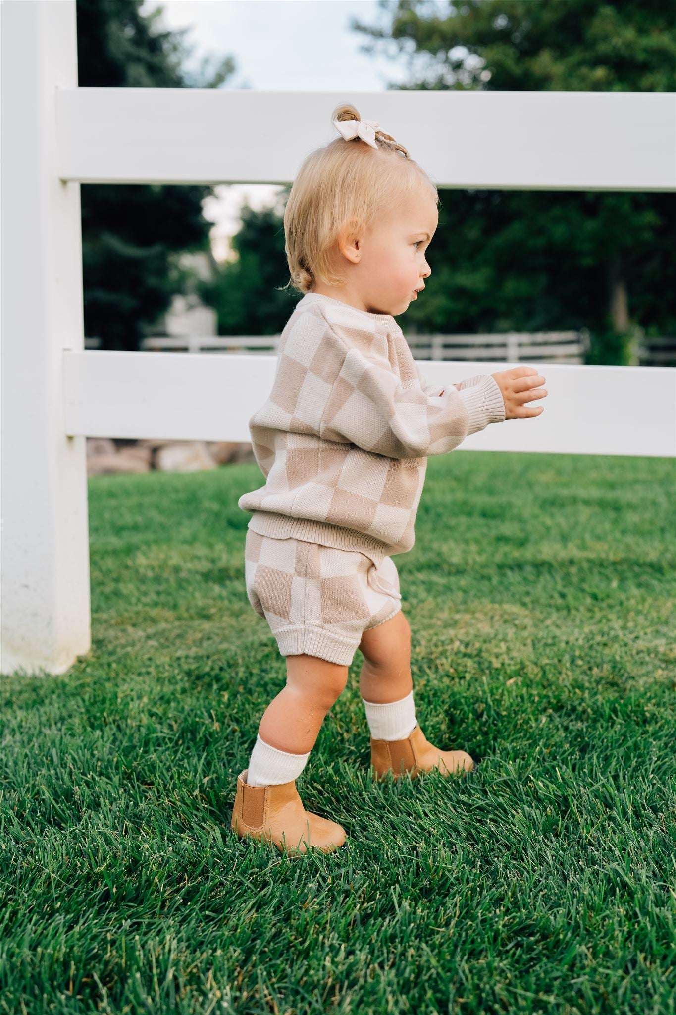 Mebie Baby Checkered Knit Bloomers