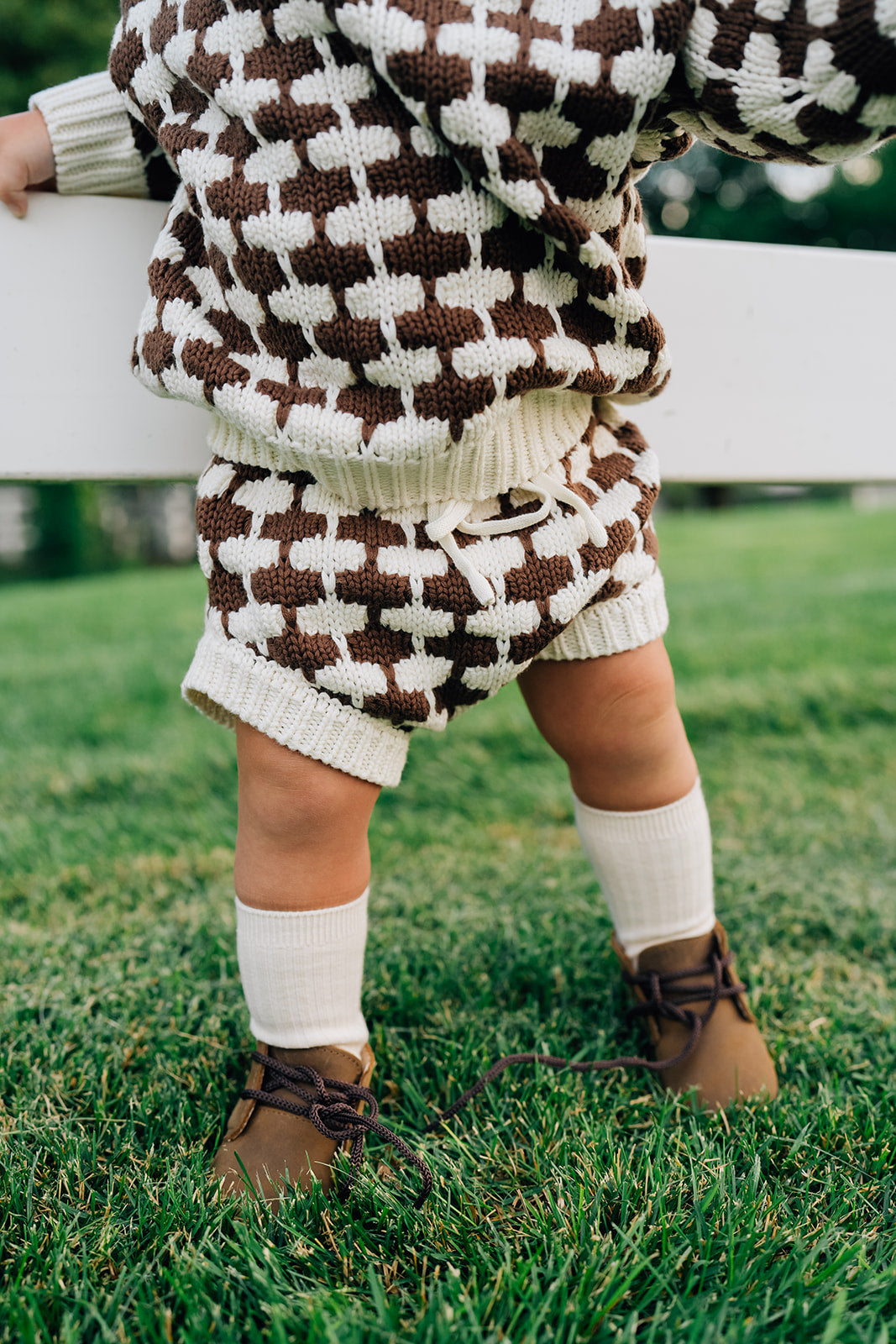 Mebie Baby Brown + Cream Knit Bloomers