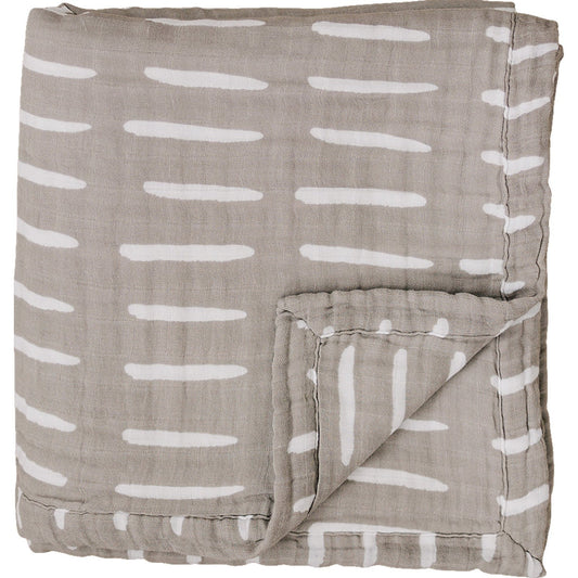 Mebie Baby Grey Dash Muslin Quilt