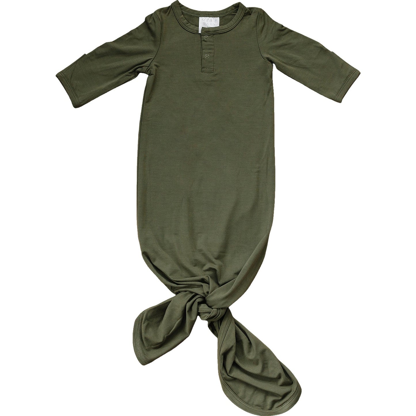 Mebie Baby Olive Bamboo Knot Gown