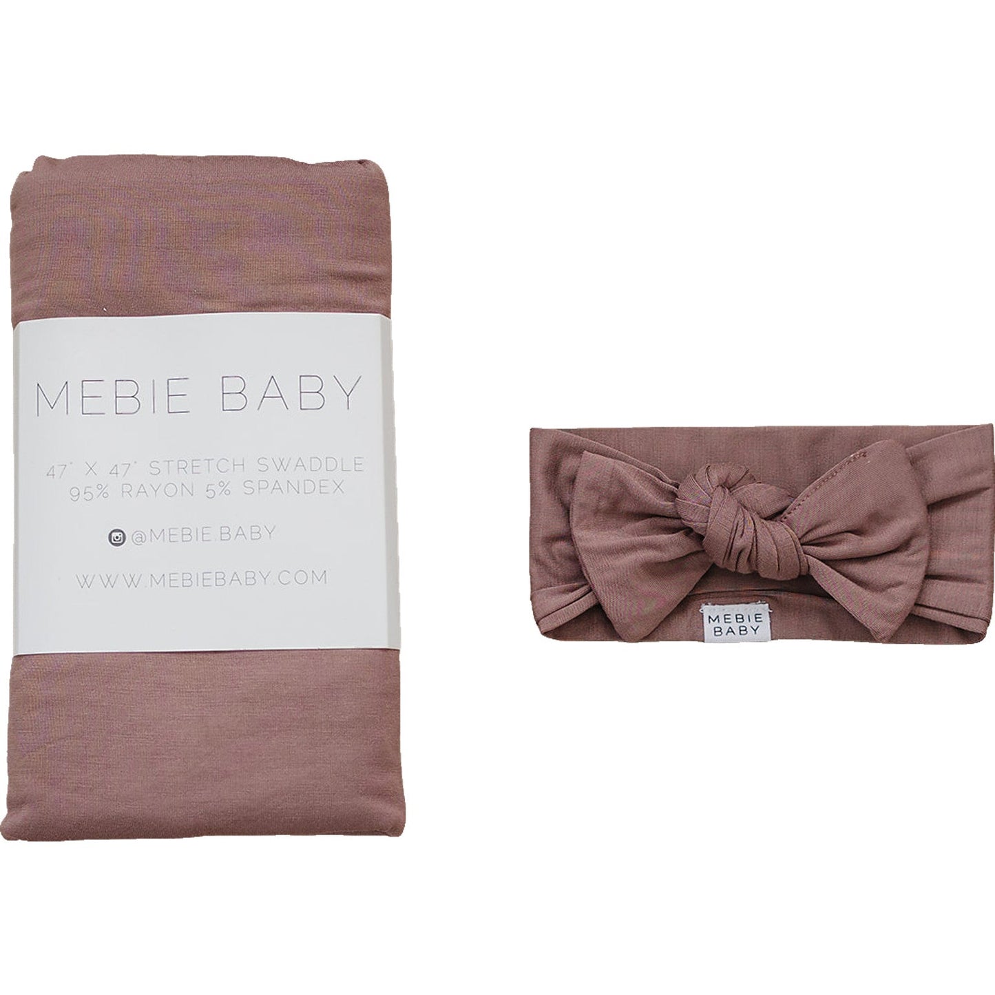 Mebie Baby Plum Bamboo Head Wrap Set