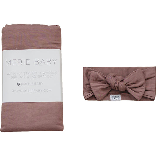 Mebie Baby Plum Bamboo Head Wrap Set