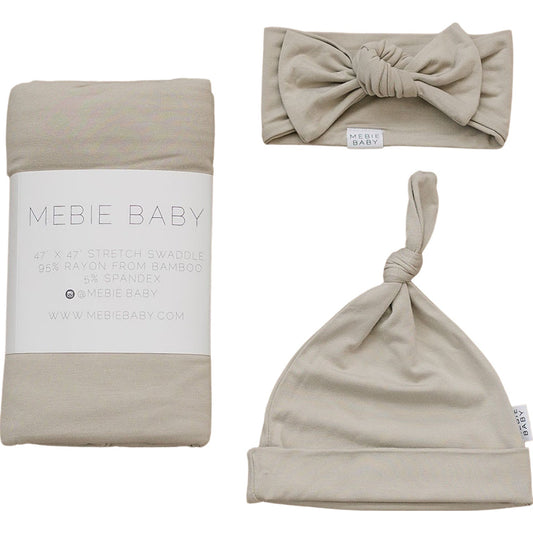 Mebie Baby Oatmeal Bamboo Hat OR Head Wrap Set