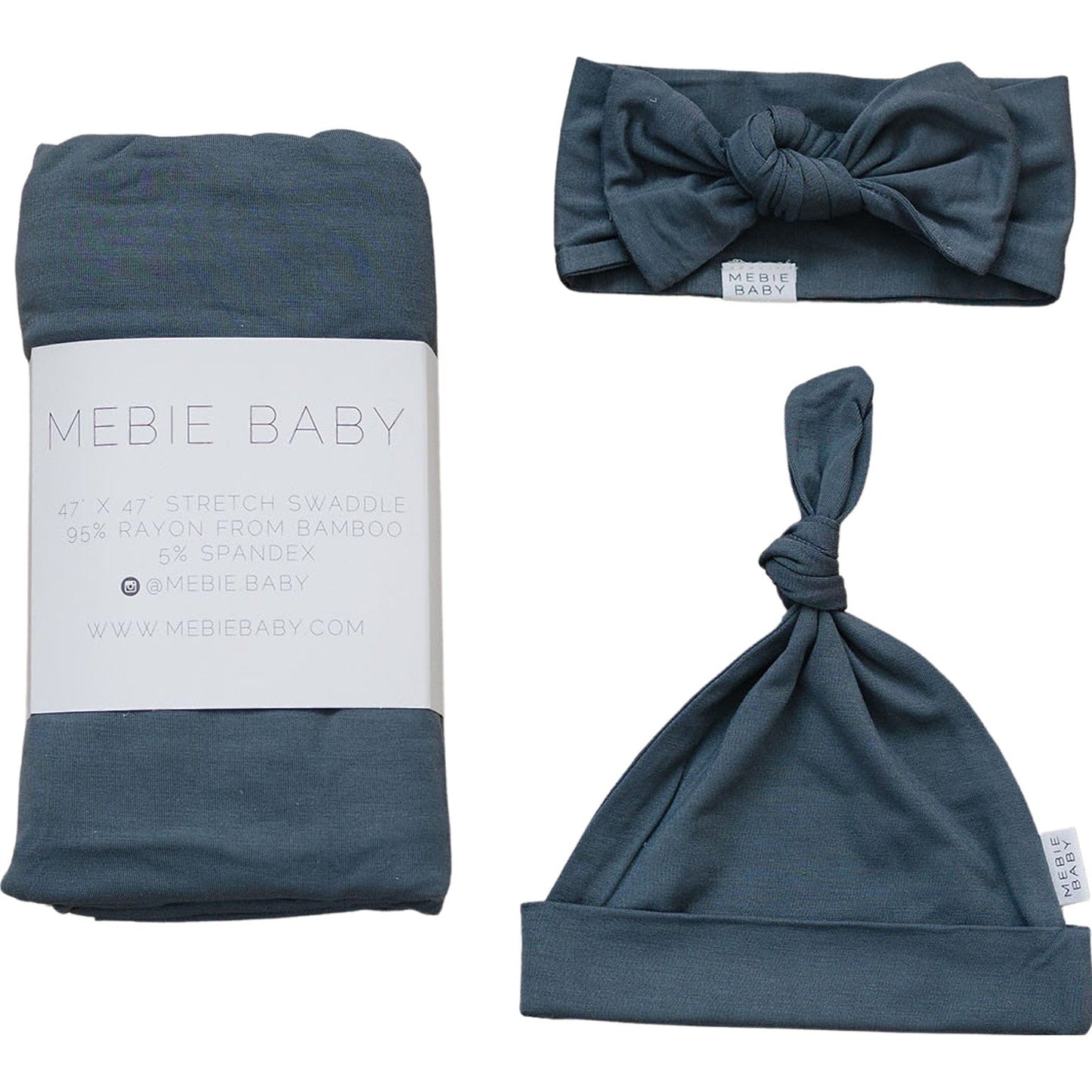 Mebie Baby Charcoal Bamboo Hat OR Head Wrap Set