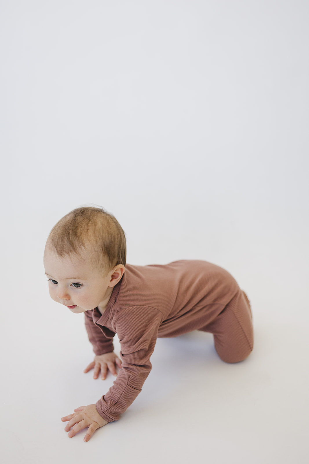 Mebie Baby Dusty Rose Organic Cotton Ribbed Zipper