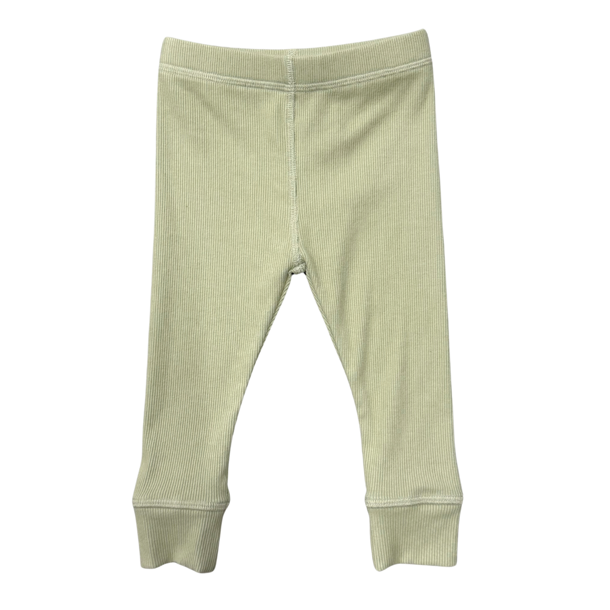 Girls Ribbed Leggings in Sage