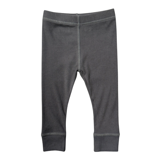 Girls Ribbed Leggings in Tornado Gray