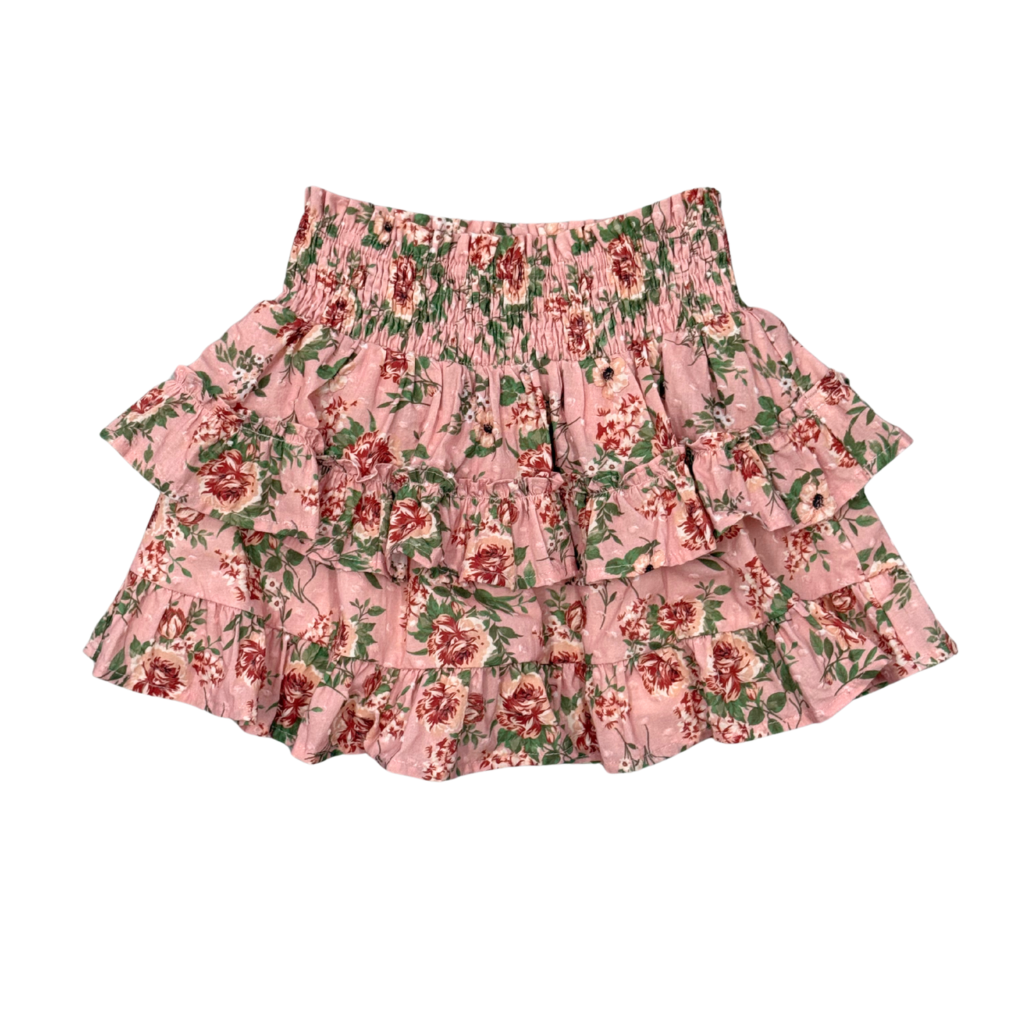 Girls Ruffled Skirt in Maelle Beauty Roses