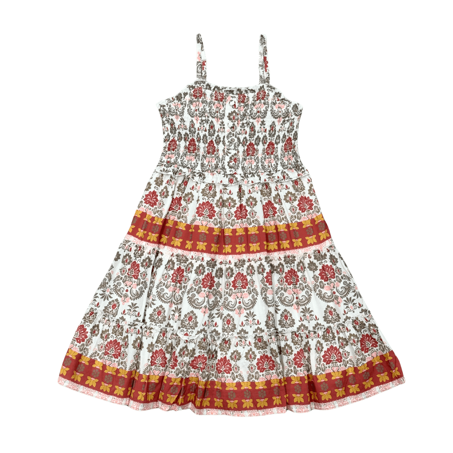 Smock Button Front Tiered Dress
