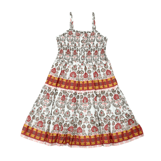Smock Button Front Tiered Dress
