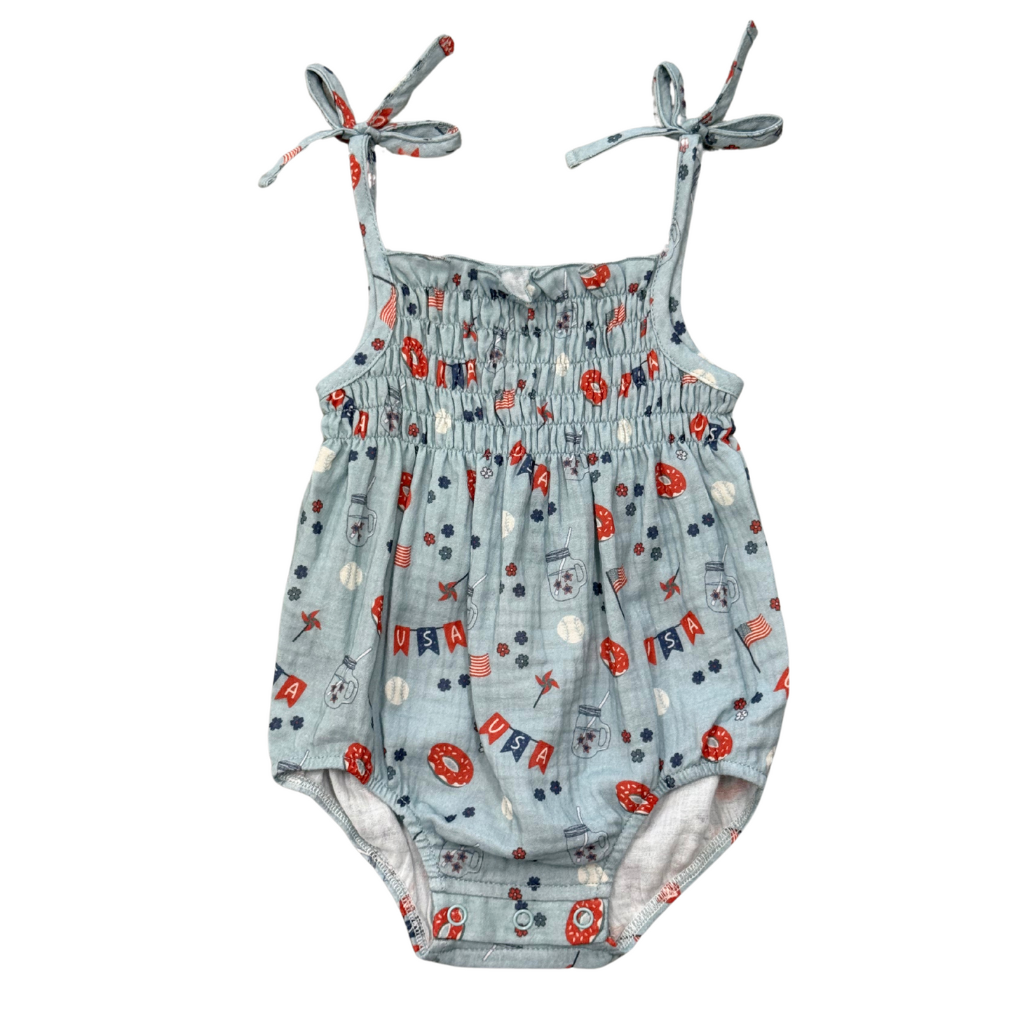 Baby Girl's Tie-Smocked Bodysuit