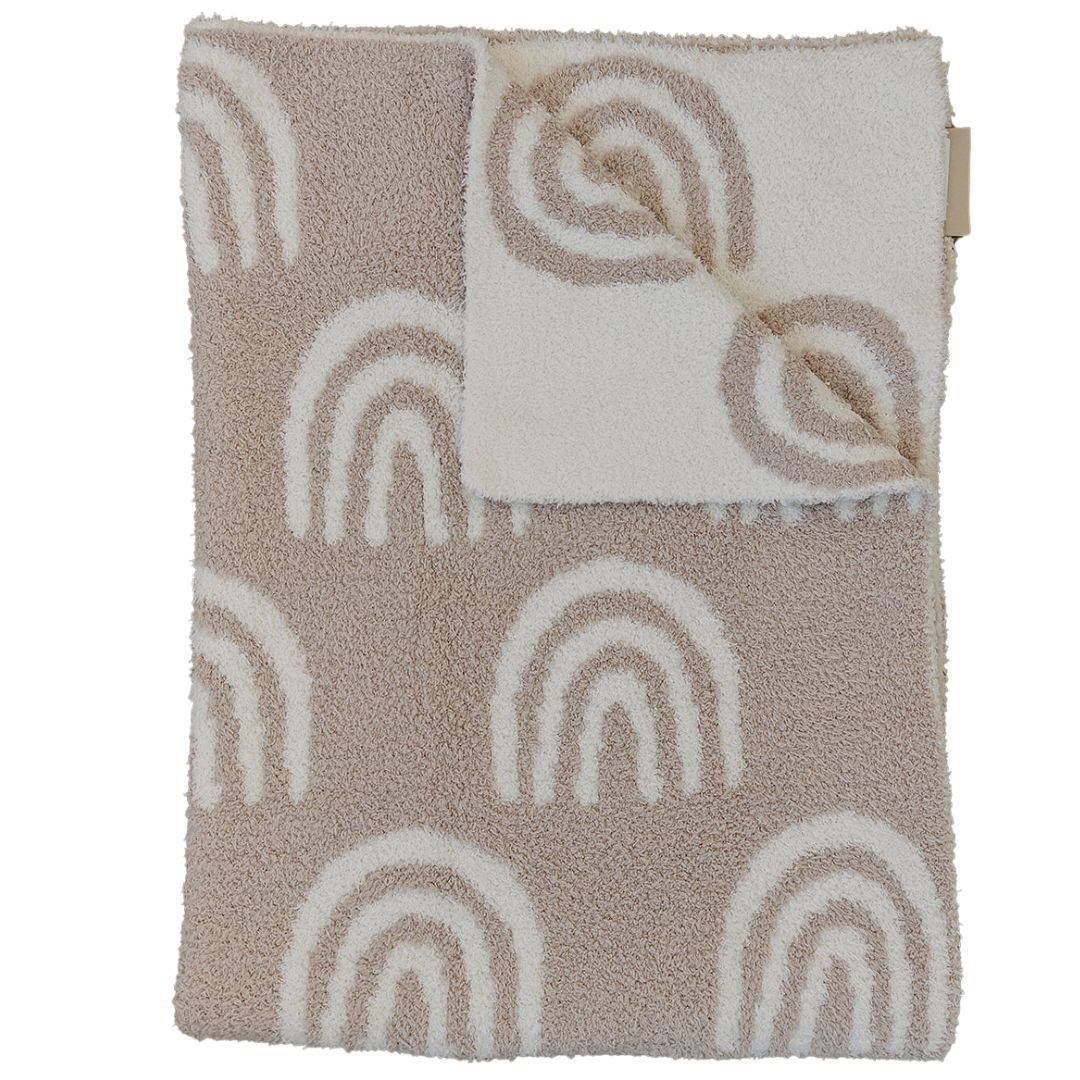 Mebie Baby Taupe Rainbow Plush Blanket