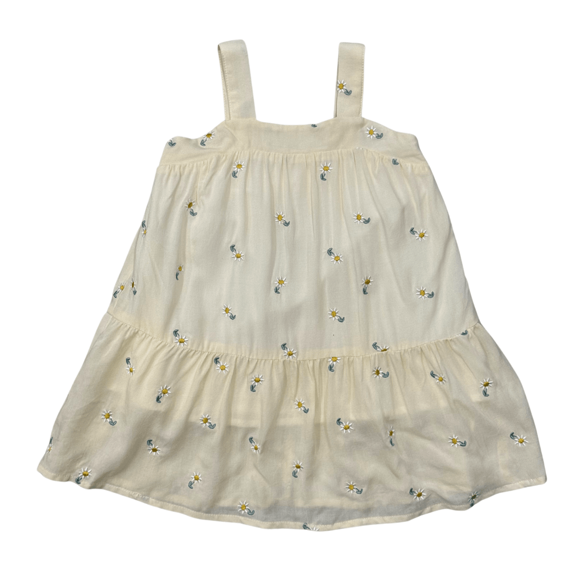 Girls Wide Strap Dress in Embroidery Floral
