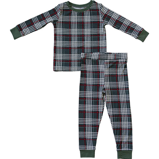 Mebie Baby Green Plaid Bamboo Cozy Set