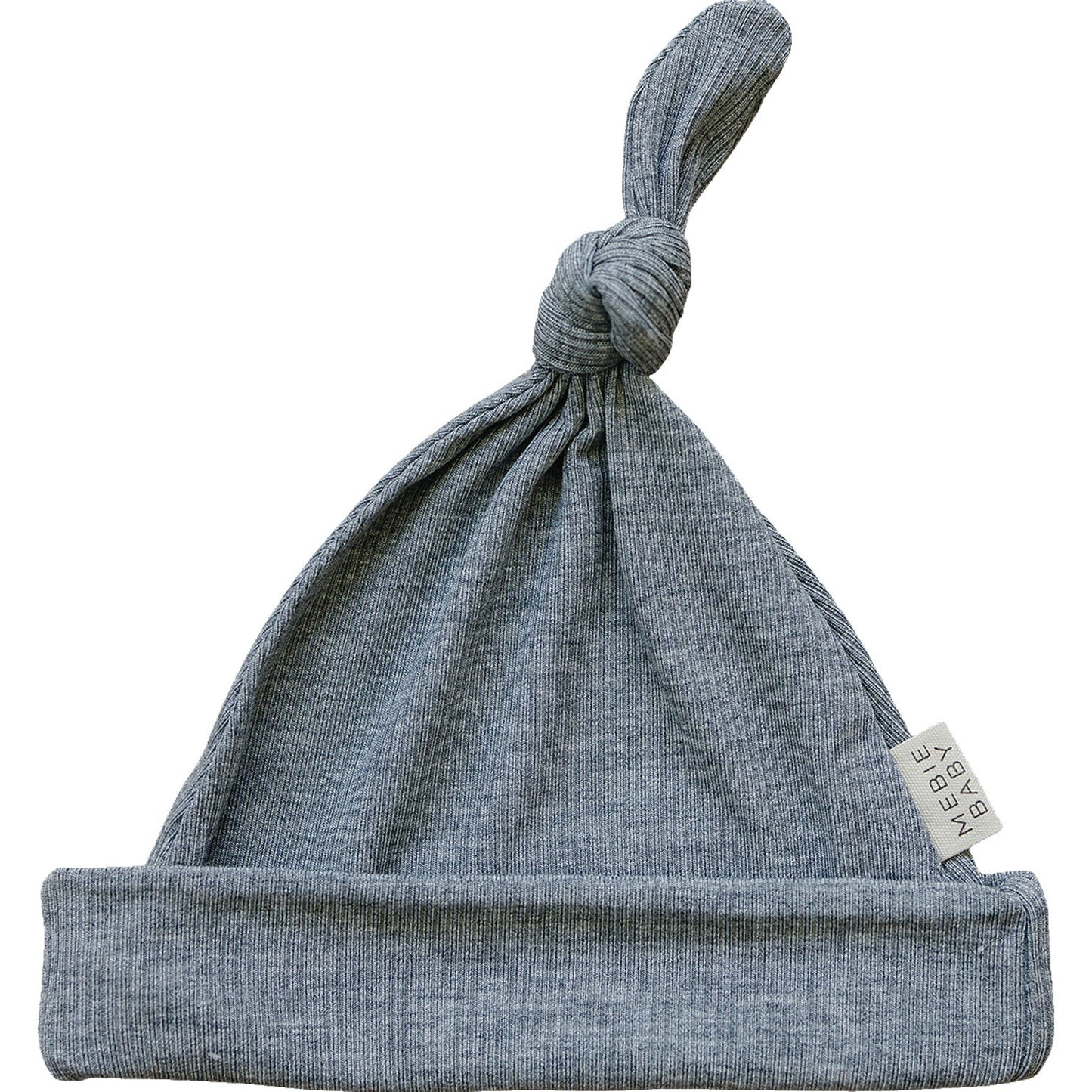 Mebie Baby Heather Grey Ribbed Bamboo Newborn Knot Hat