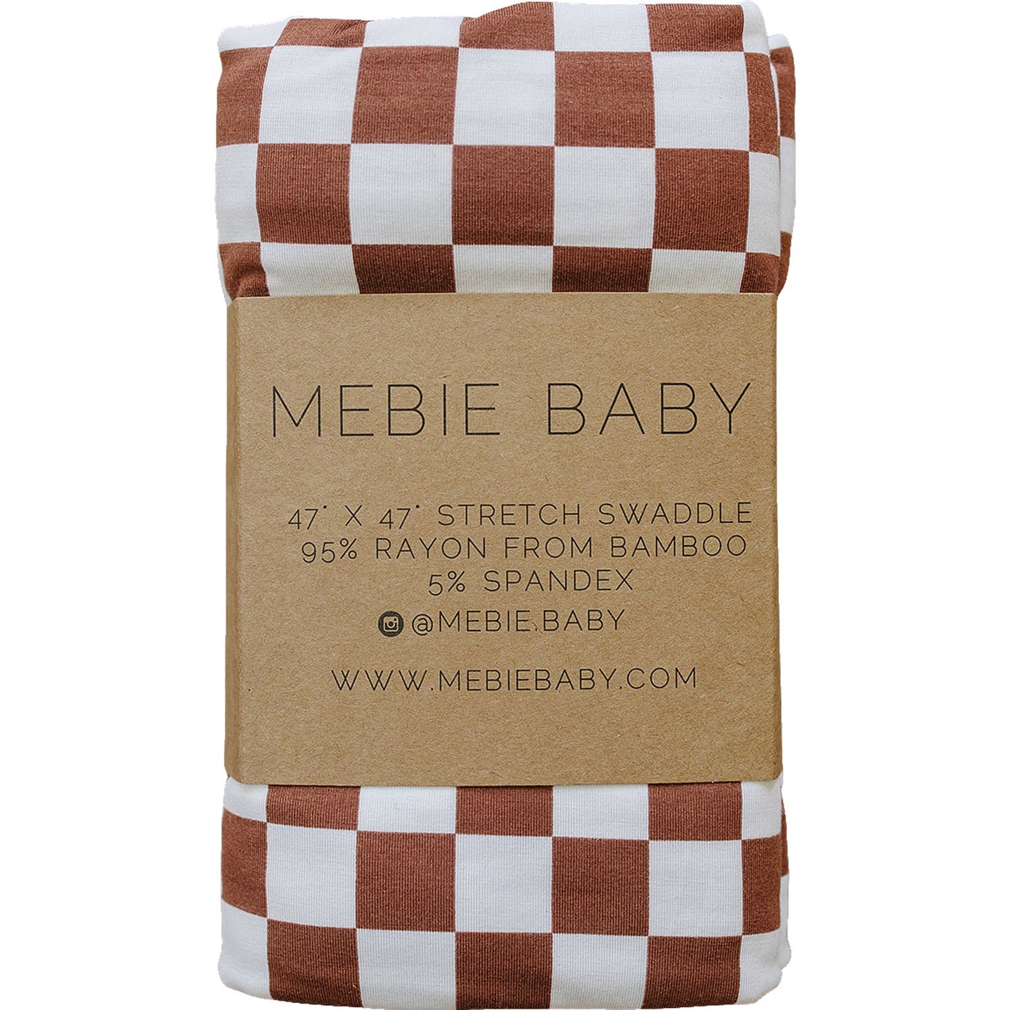 Rust Checkered Bamboo Stretch Swaddle