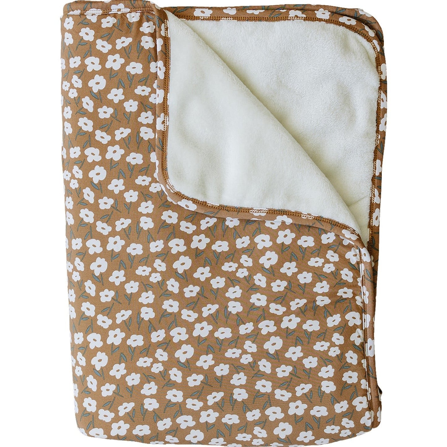 Mebie Baby Mustard Floral Bamboo Fleece Quilt