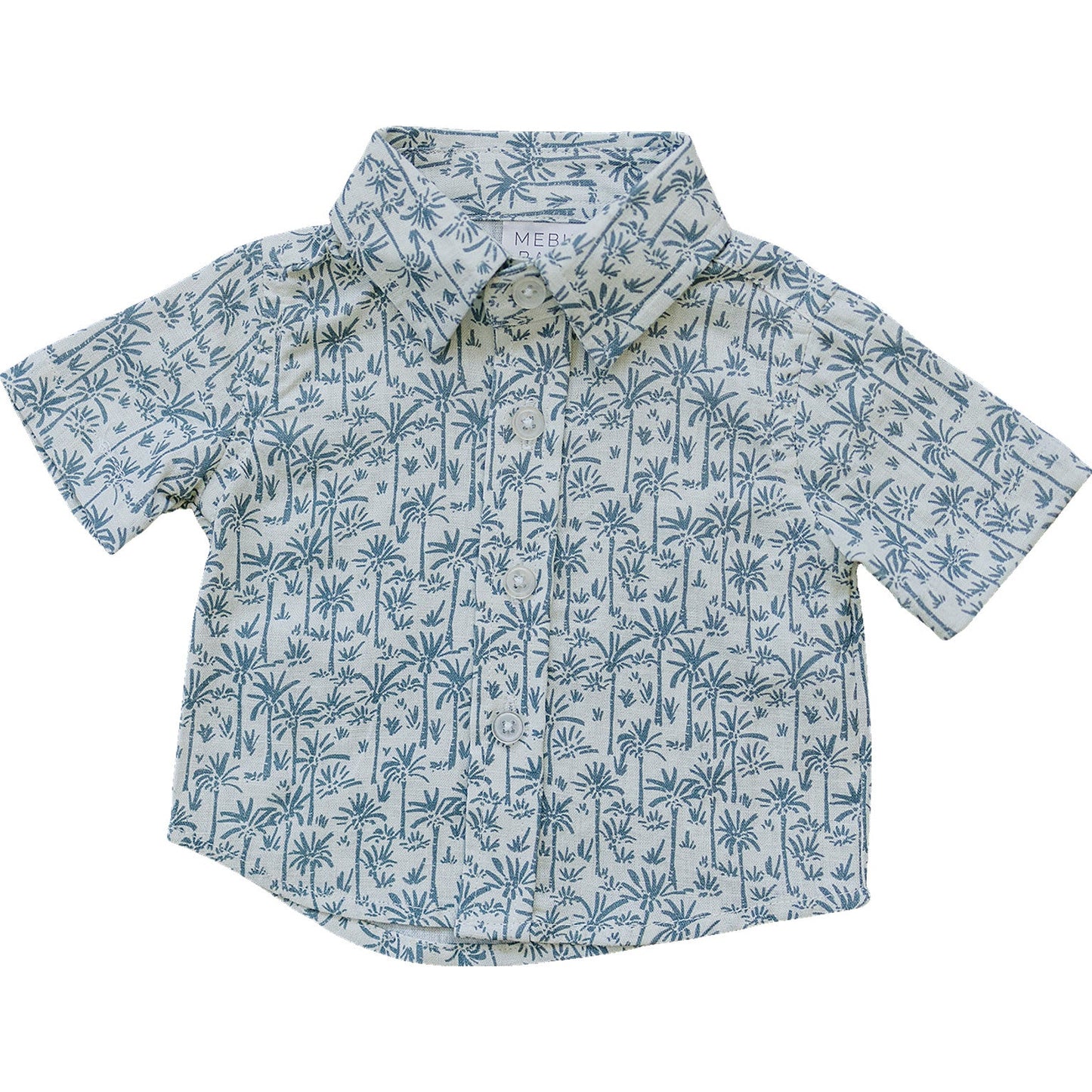 Mebie Baby Palm Tree Linen Button Up Shirt