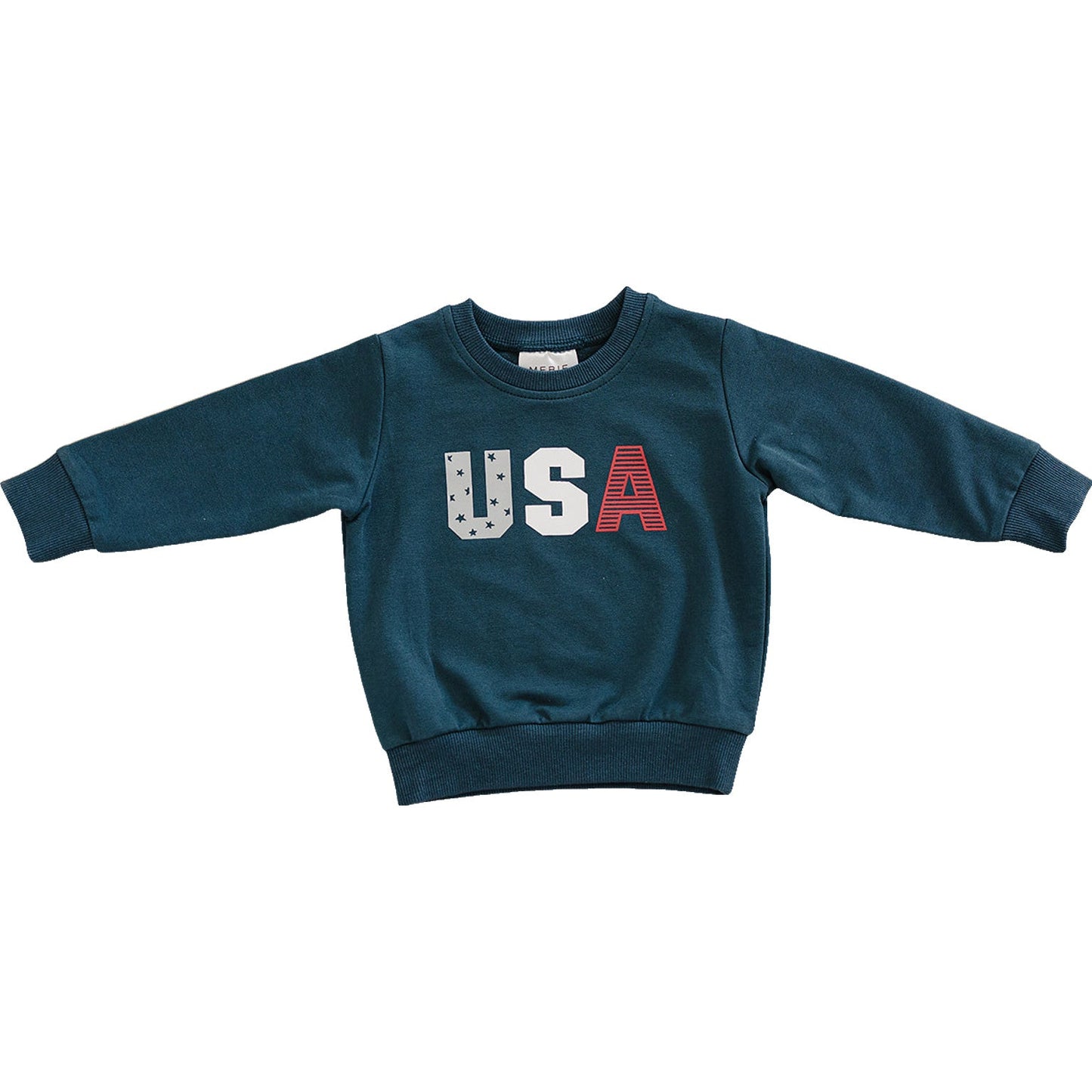 Mebie Baby USA French Terry Crew Neck