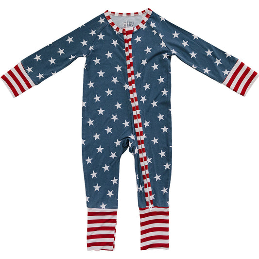 Mebie Baby Stars + Stripes Bamboo Zipper