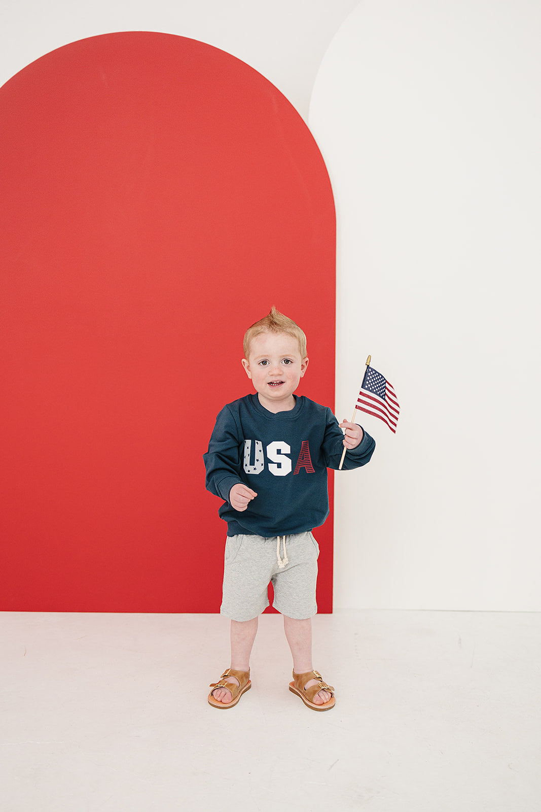 Mebie Baby USA French Terry Crew Neck