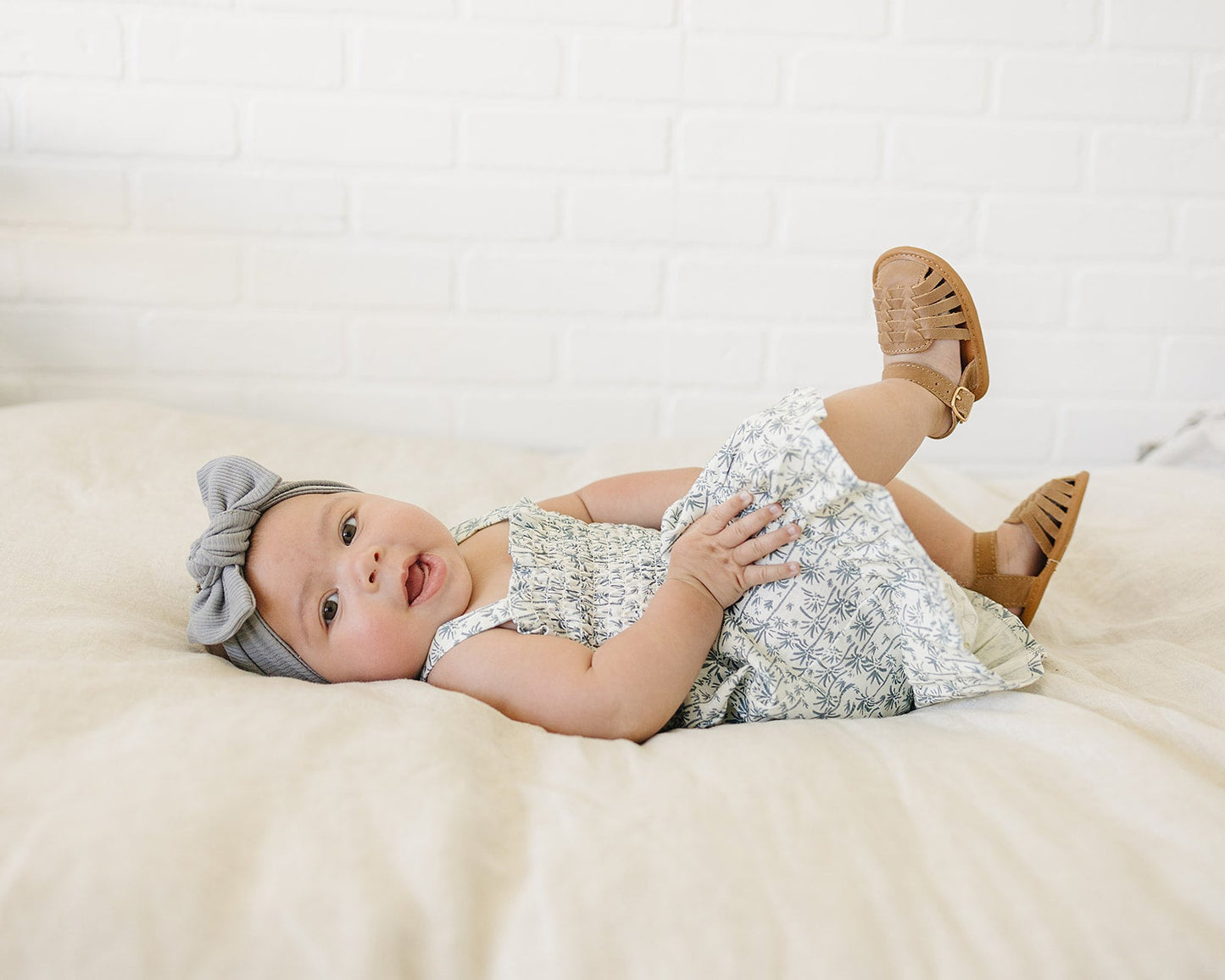 Mebie Baby Palm Tree Linen Dress