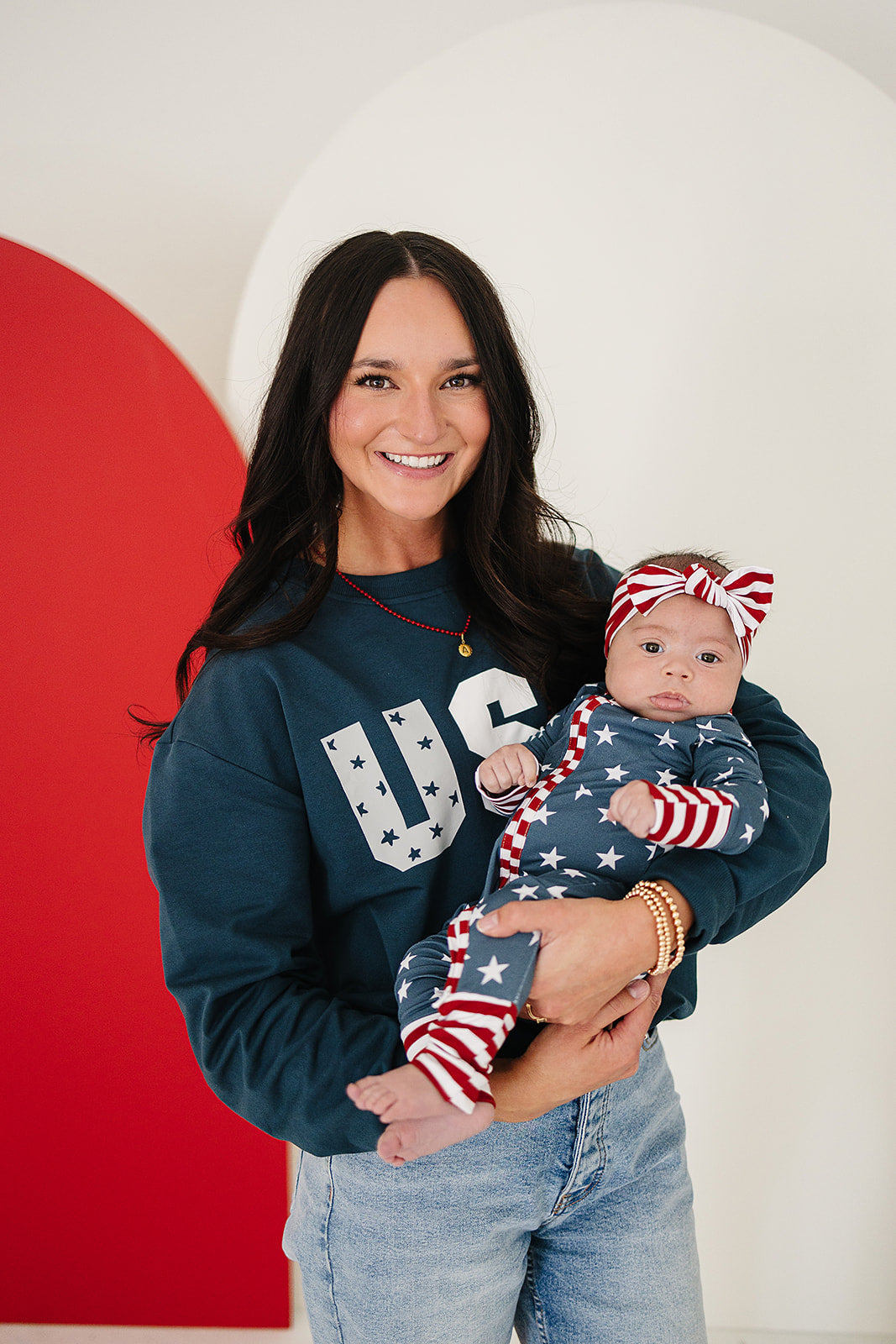 Mebie Baby USA French Terry Crew Neck