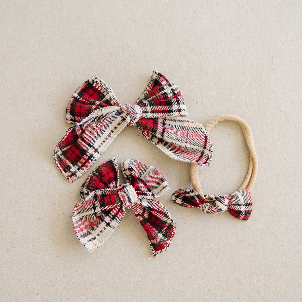 Red Plaid Hair Bow