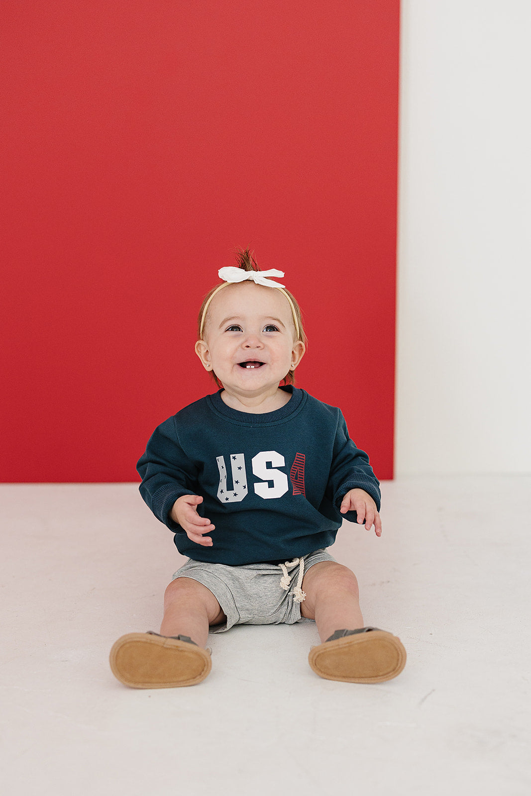 Mebie Baby USA French Terry Crew Neck