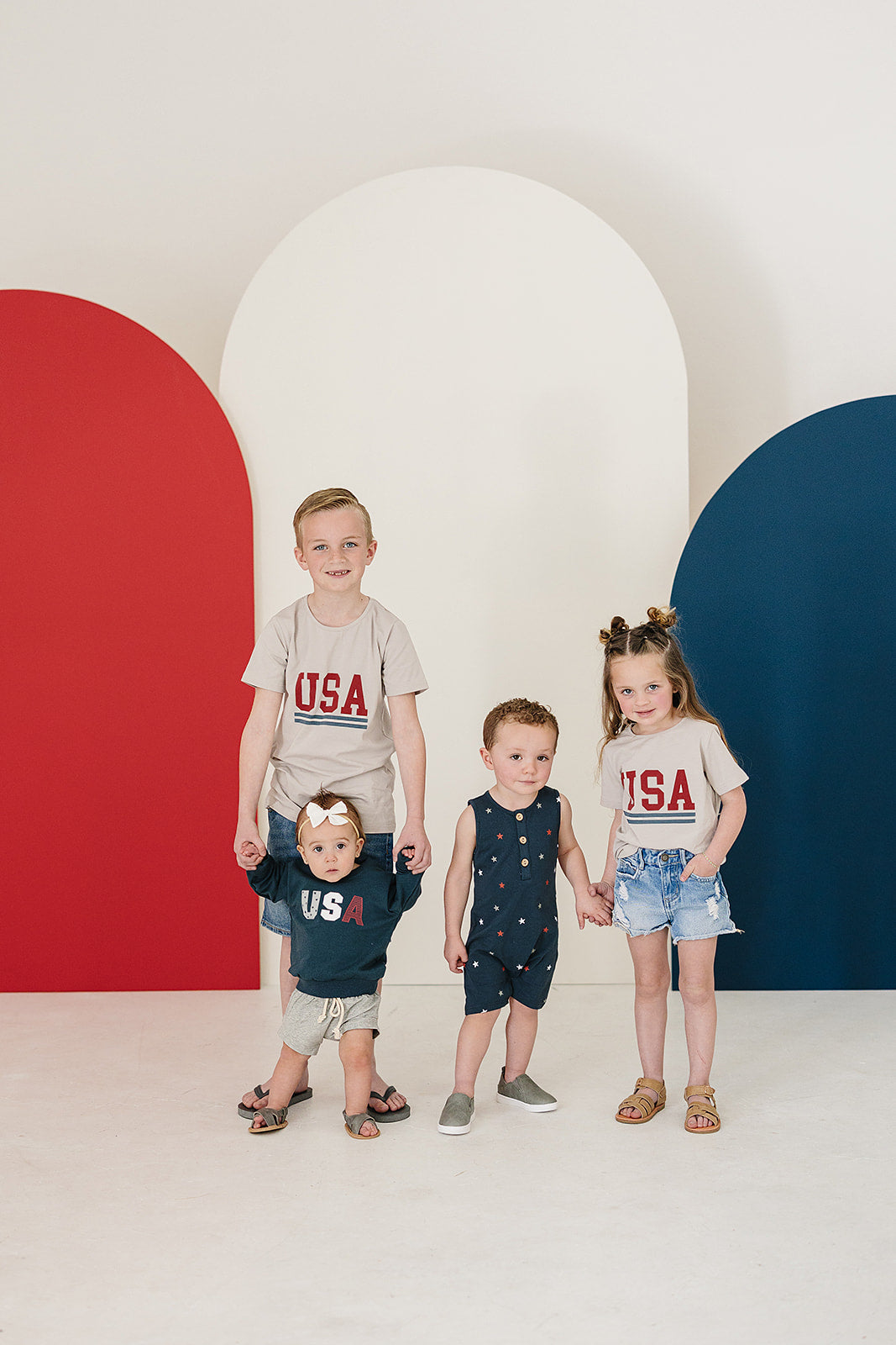 Mebie Baby USA French Terry Crew Neck