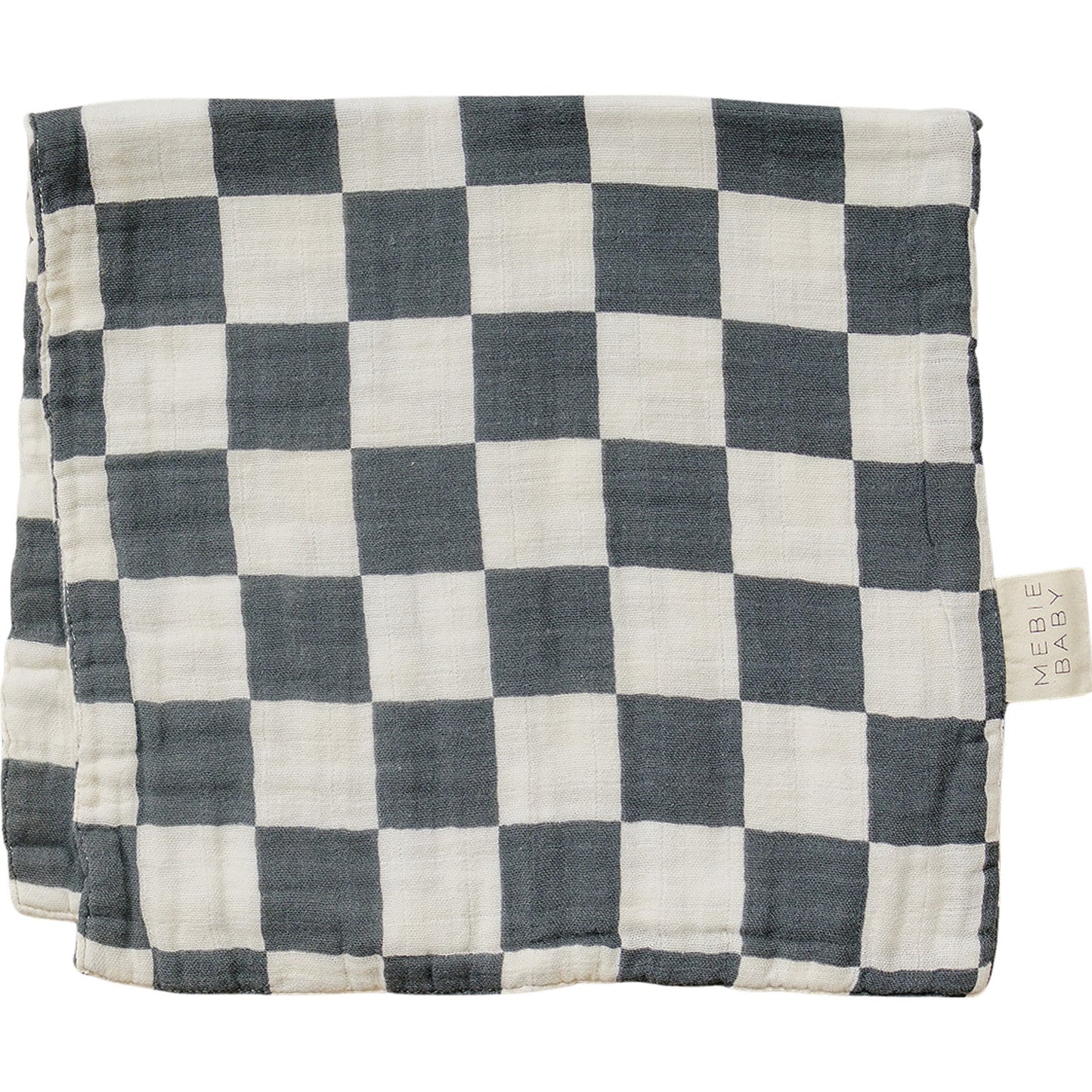 Mebie Baby Charcoal Checkered Muslin Burp Cloth