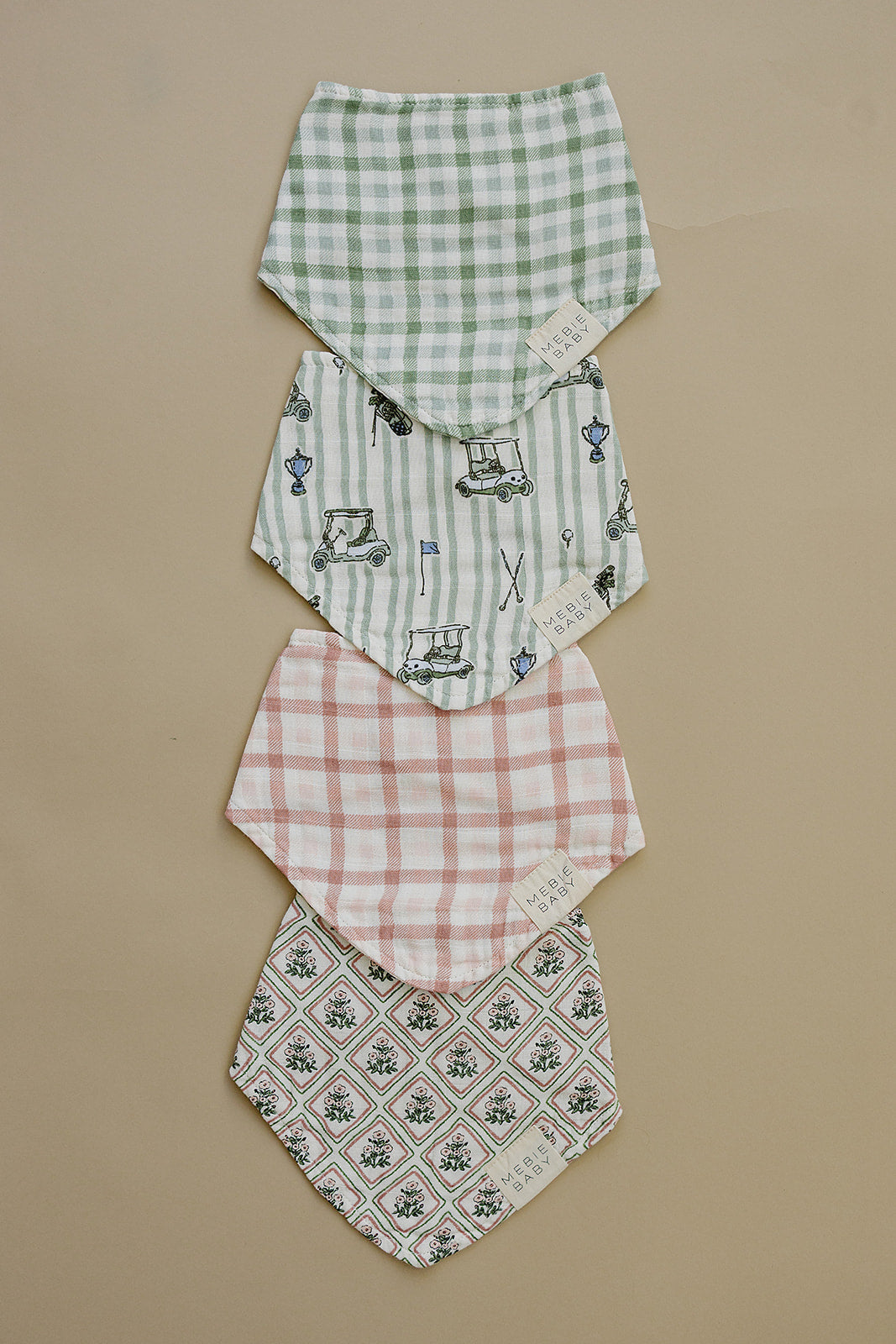 Pink Gingham Classic Muslin Bib