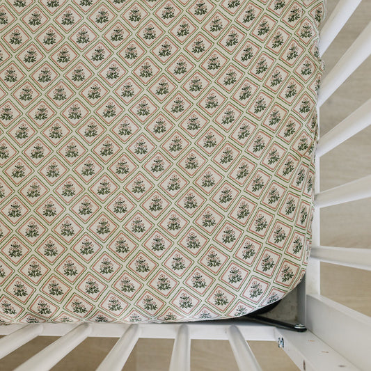 Country Garden Floral Muslin Crib Sheet