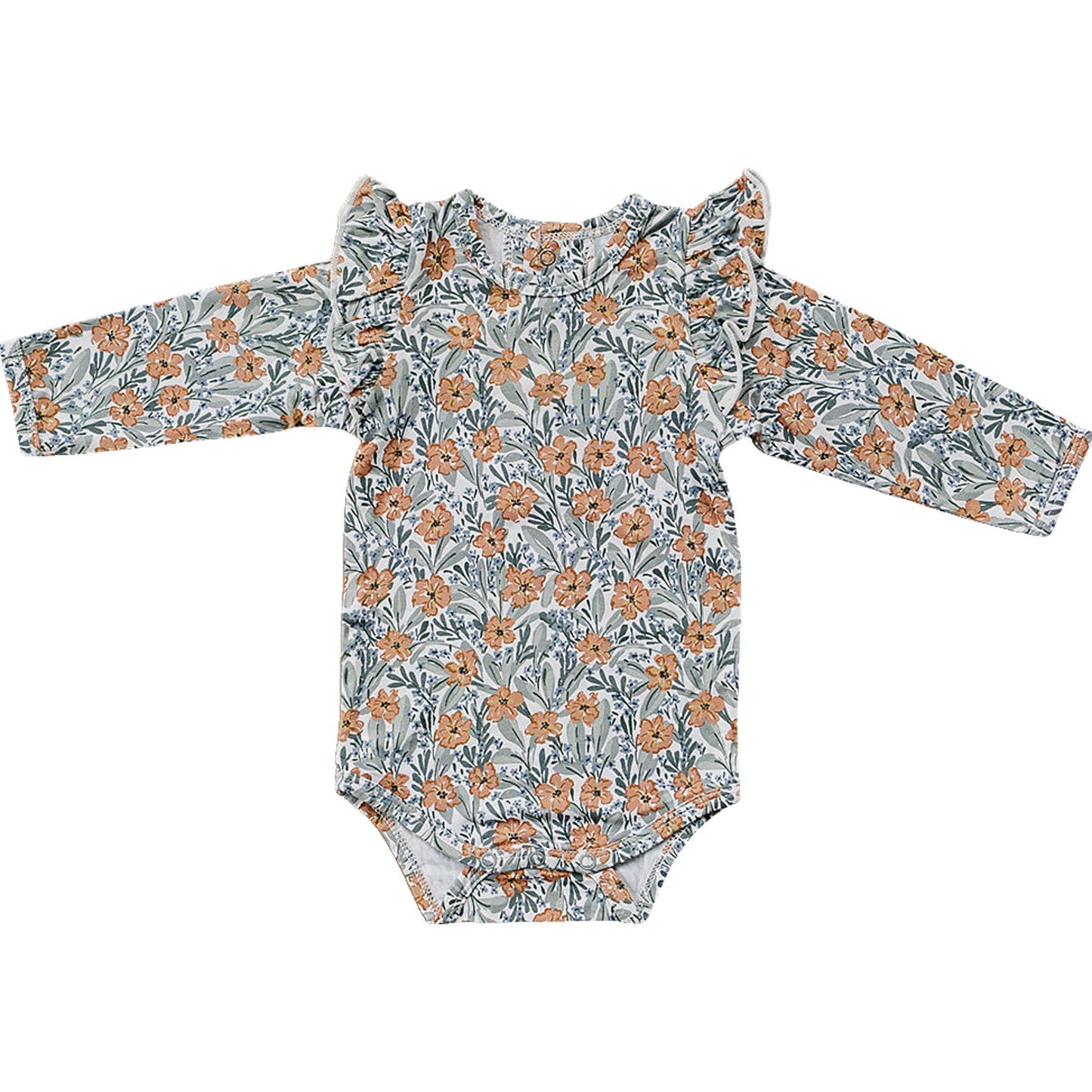 Mebie Baby Dainty Meadow Ruffle Sleeve Bamboo Bodysuit