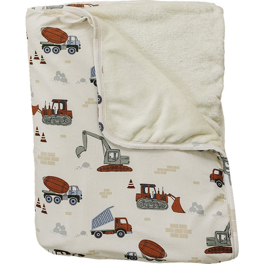 Mebie Baby Construction Trucks Ribbed Bamboo Fleece Quilt