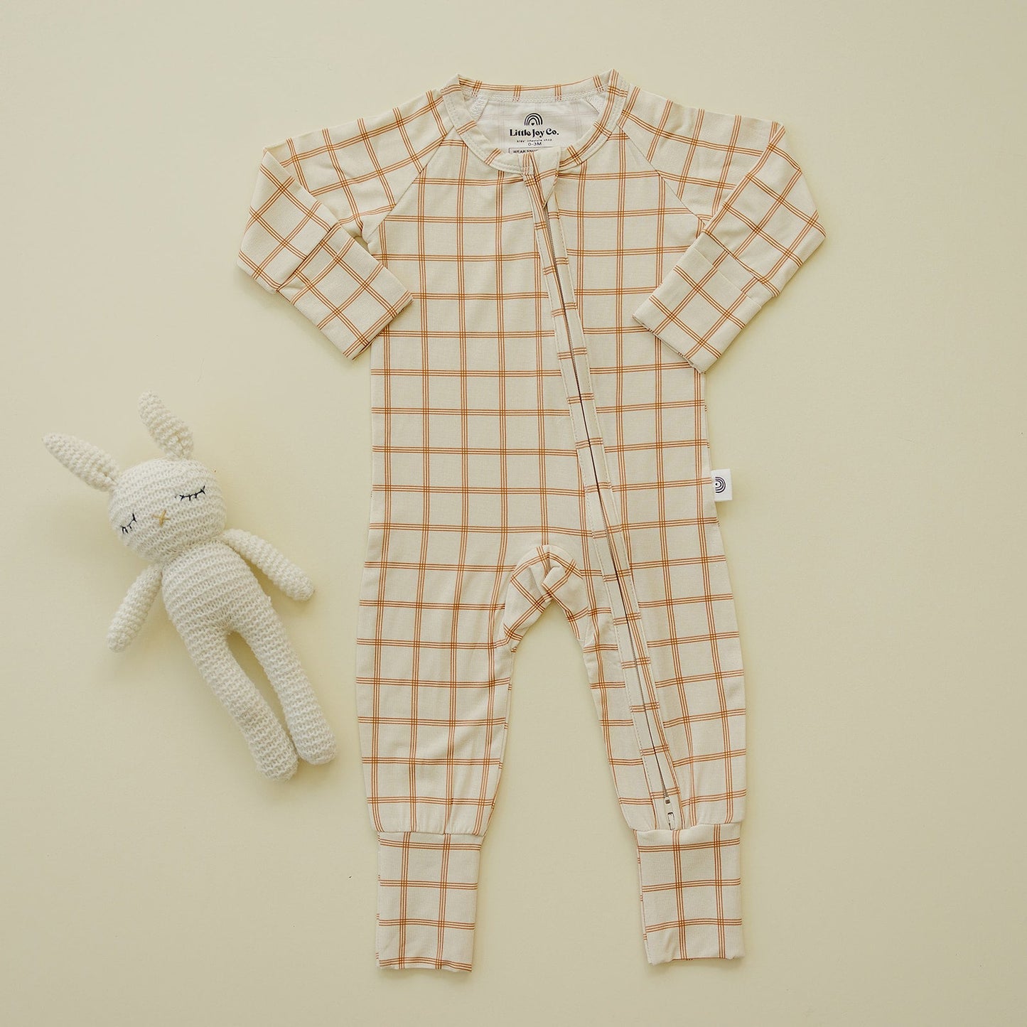 Little Joy Co. Pumpkin Plaid Zippy Sleeper