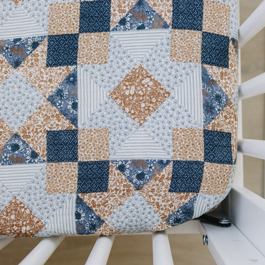 Patchwork Print Muslin Crib Sheet