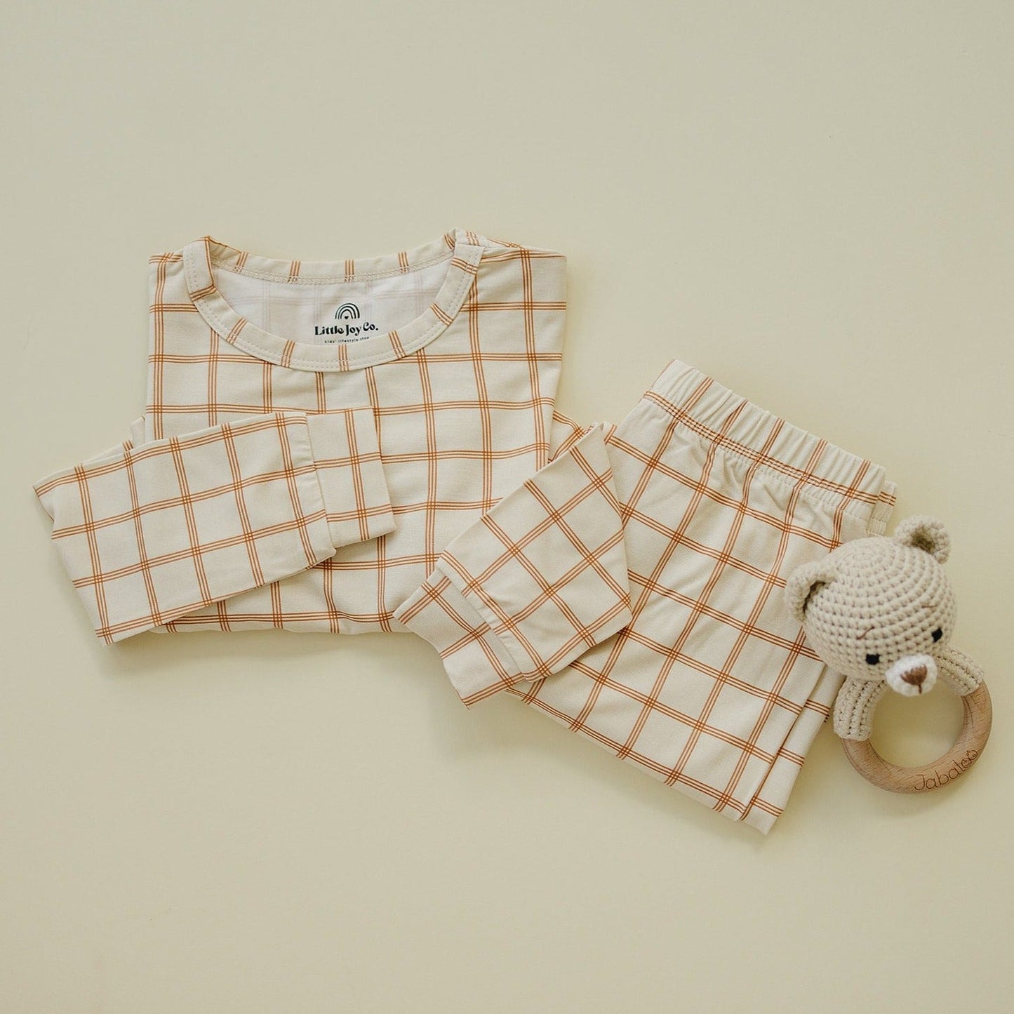 Little Joy Co. Pumpkin Plaid 2pc Bamboo Pajamas