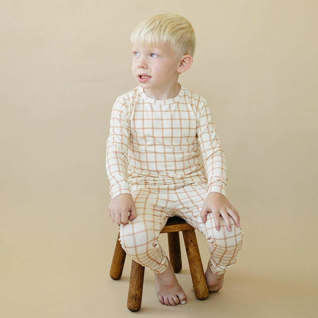 Little Joy Co. Pumpkin Plaid 2pc Bamboo Pajamas