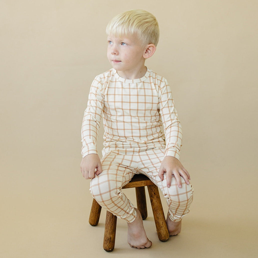 Little Joy Co. Pumpkin Plaid 2pc Bamboo Pajamas