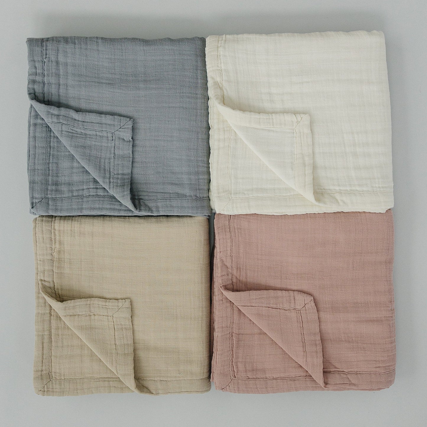 Mebie Baby Dusty Blue Muslin Quilt