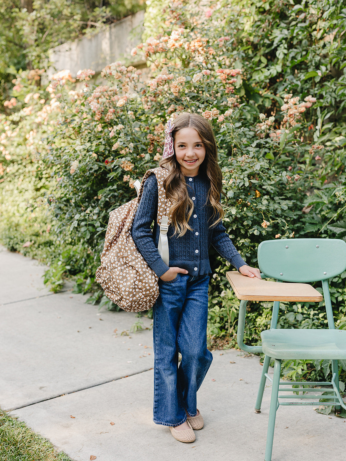 Navy Cable Knit Cardigan