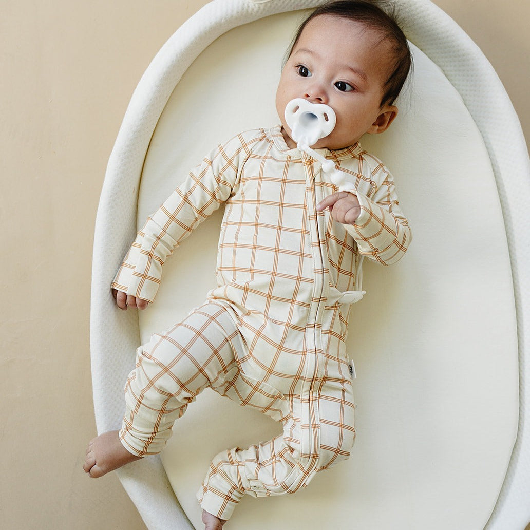 Little Joy Co. Pumpkin Plaid Zippy Sleeper