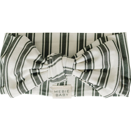 Green Stripe Bamboo Head Wrap