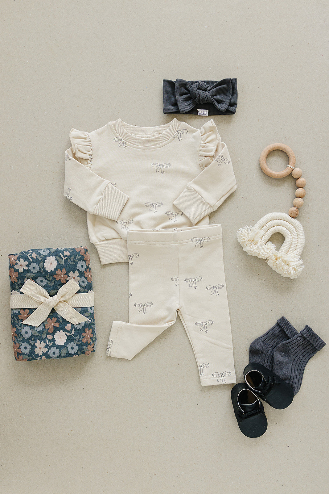 Mebie BabyRibbon Ruffle French Terry Set